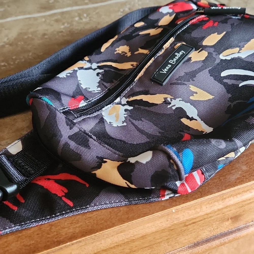 Vera Bradley Black and Red Floral Belt Bag with Ajustable Strap - Picture 7 of 7